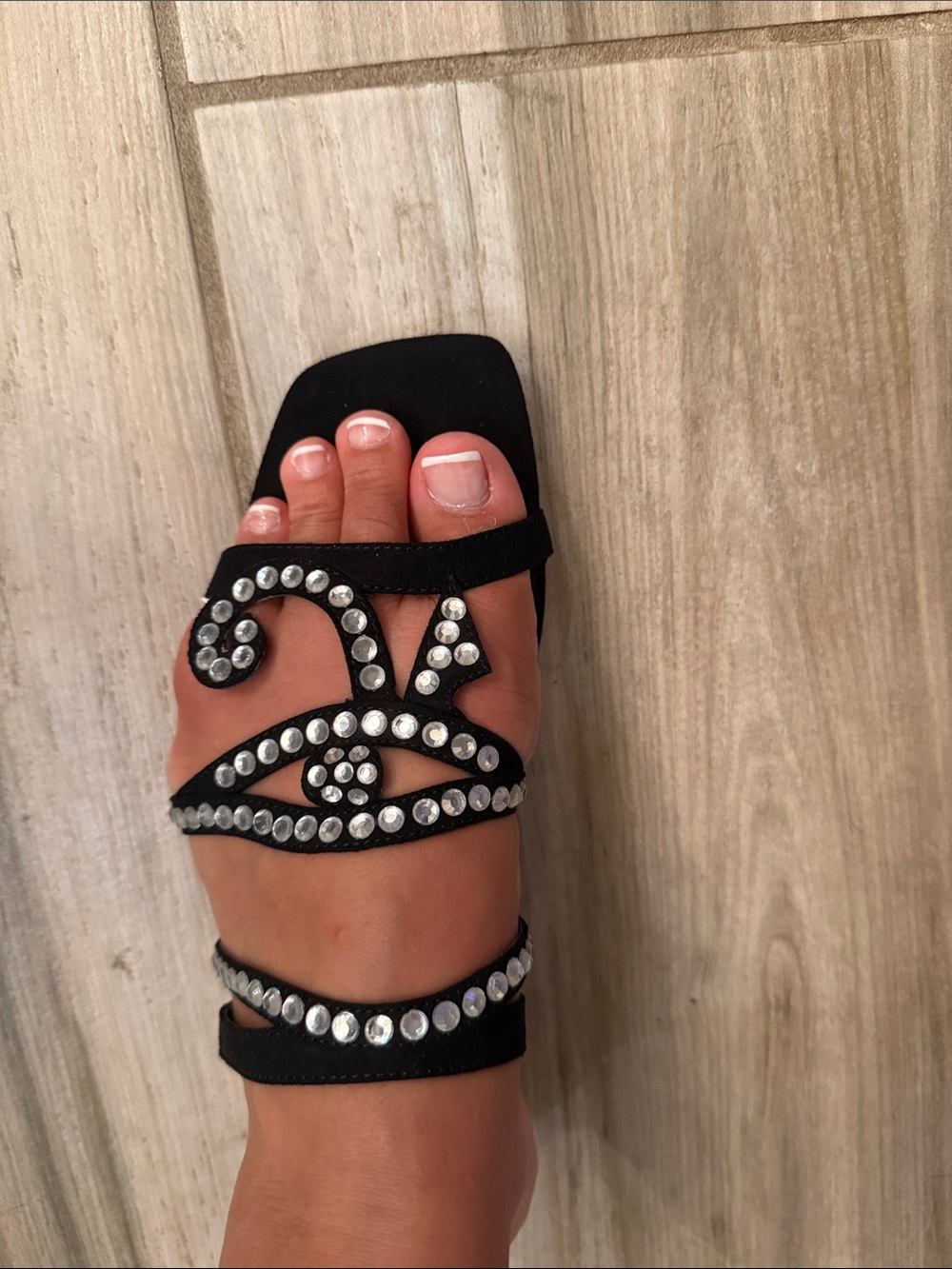 Katy Perry Collections Black Crystal Embellished Slide Mules - Picture 5 of 5